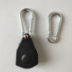 Pulley single product (semi-finished product) + built-in metal wheel + with 2 carabiners, cordless