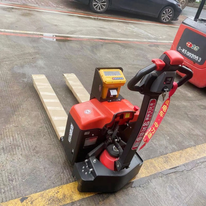 Zhongli electronic scale forklift with printing weighing hydraulic handling logistics floor scale manual electric scale forklift with scale