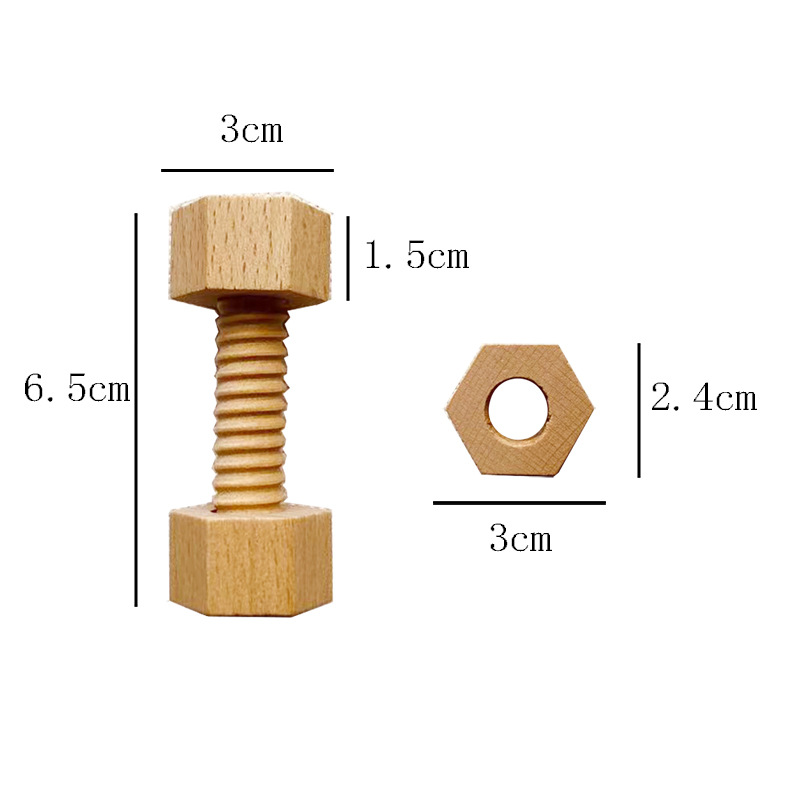 Wooden screw toy toddler baby hands-on disassembly and assembly nut combination toy car screw Accessories Wholesale
