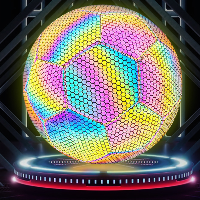 Cross-border No. 5 color luminous reflective luminous football children's primary school students competition training special football wholesale