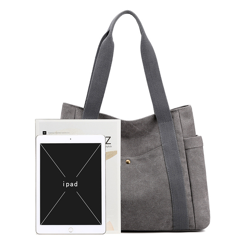 Portable Shoulder Bag 2021 New Canvas Bag Women's Bag Large Capacity Fashion Bag Women's Artistic Simple Tote Bag