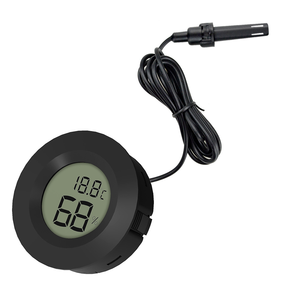 Factory 1.5 rice noodle round embedded electronic digital reptile pet temperature and humidity meter