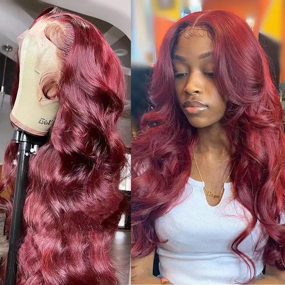 Amazon medium large wave full head cover long curly hair anti-hand woven front lace wig with mesh 30-inch in stock