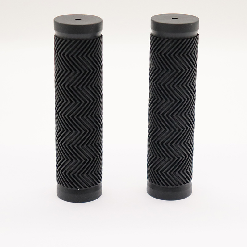 Factory wholesale bicycle water pattern handle set soft rubber single double mountain bike rubber handle set folding road car stroller