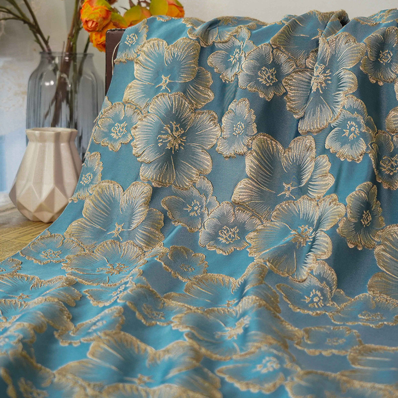 Elegant three-dimensional concave-convex gilding flower dress fabric retro spring and autumn coat women's luggage clothing fabric
