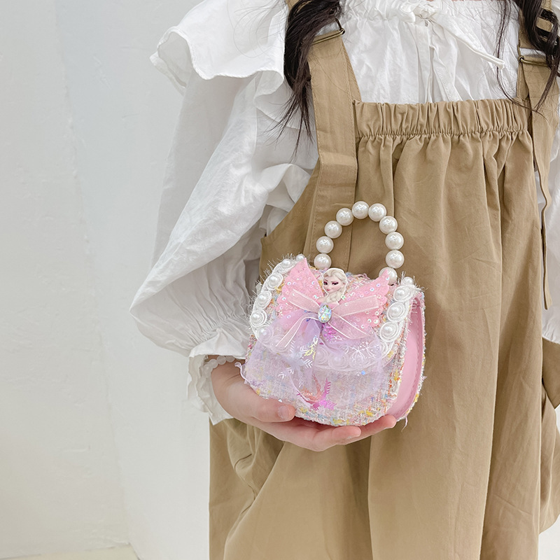 2024 New Aisha children's messenger bag girls' bag fashion little girl princess shoulder bag baby handbag