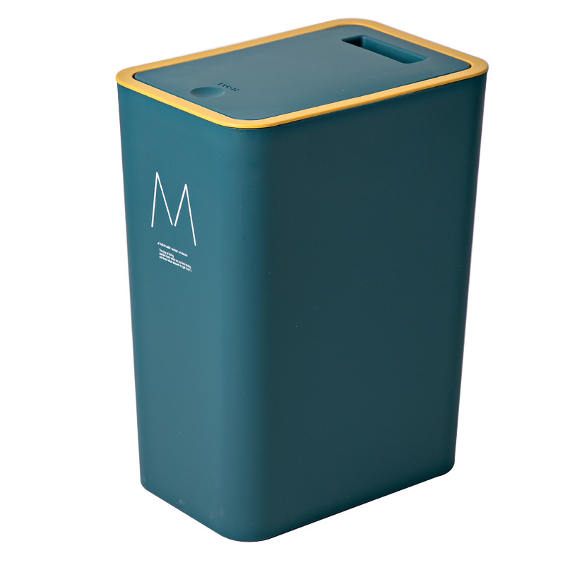 Trash Can Large with Lid Household Slit Toilet Press Storage Bucket Classification Kitchen Thickened Pressure Ring Trash Basket