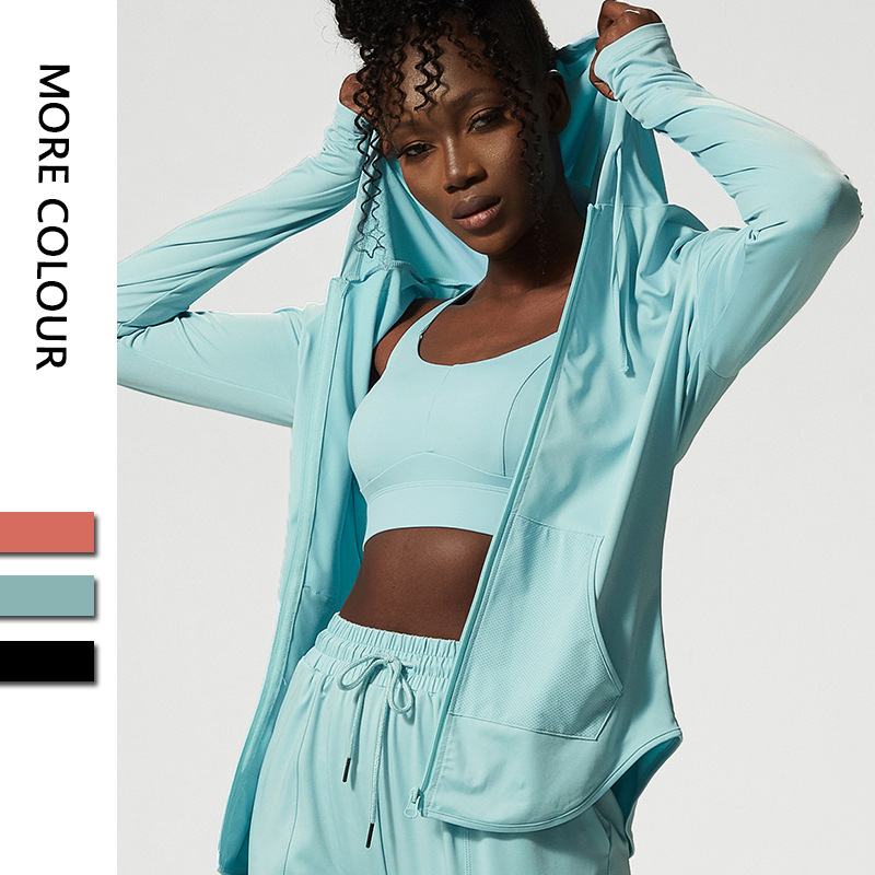 2022 Autumn Cross-border Yoga Coat Women's Thin Long-sleeved Fitness Clothes Large Size Women's Sportswear Top