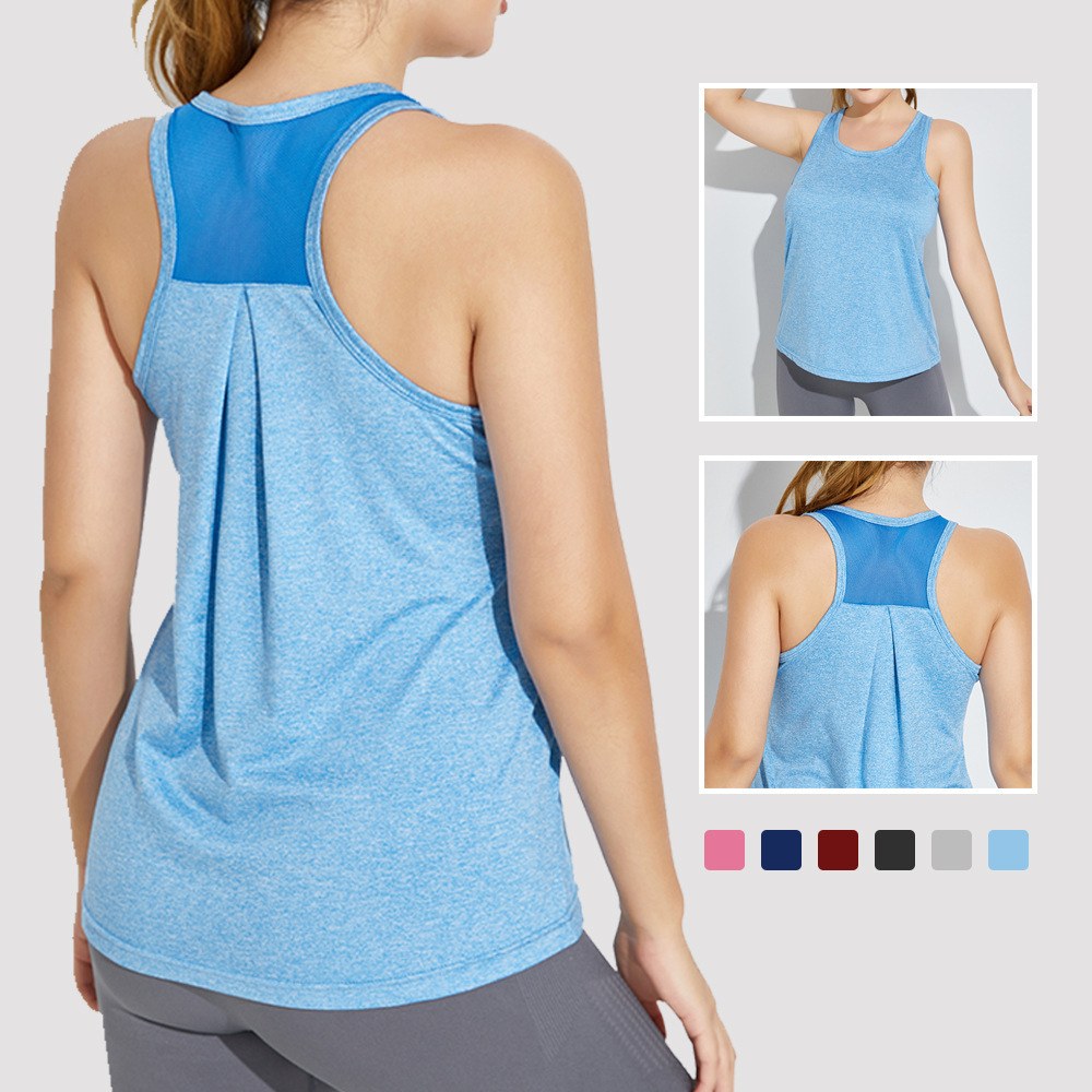 Loose Sports Top Women's Slim Yoga Sleeveless Mesh Beautiful Back Vest Running Training Fitness Vest Summer
