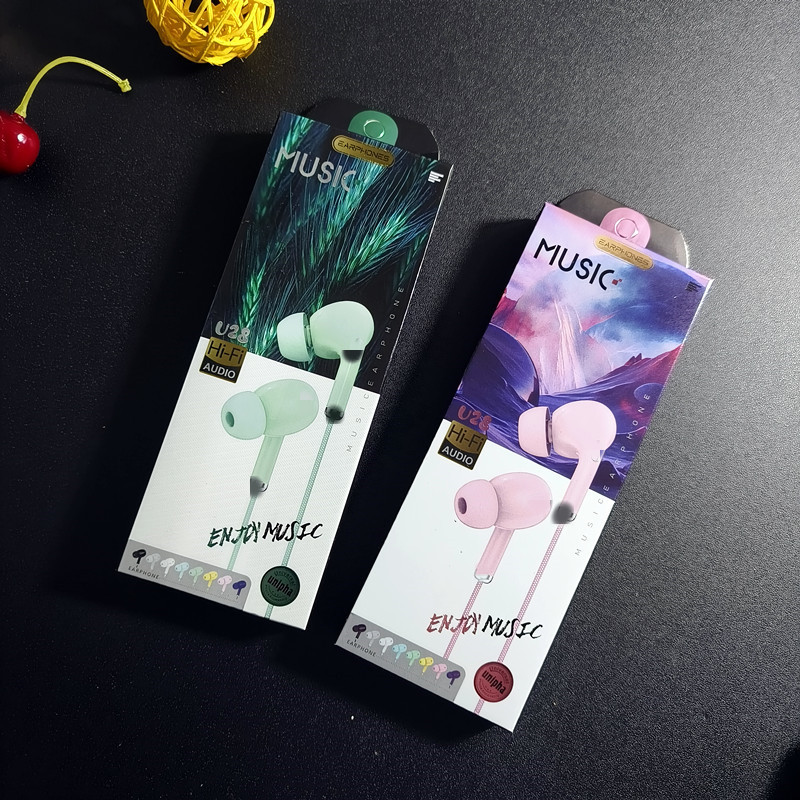Macaron Color Headset Wire Control Suitable for Mobile Phone Round Hole 3.5 Headset Eight Color Mix and Match