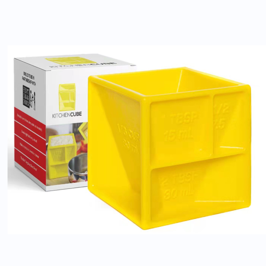 Factory direct supply square graduated Cup ml household thickened plastic measuring cup kitchen baking measuring cup Amazon supply