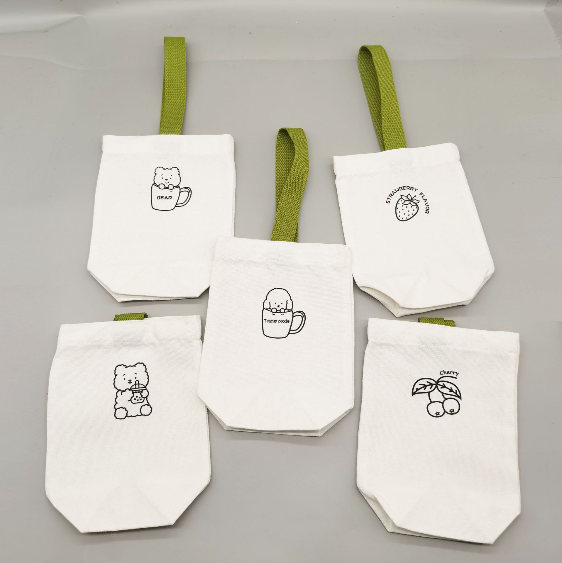 Cute Cartoon Milk Tea Canvas Bag for Going Out Coffee Non-Cup Handbag ins Student Durable Thermal Insulation Cup Cover Handbag