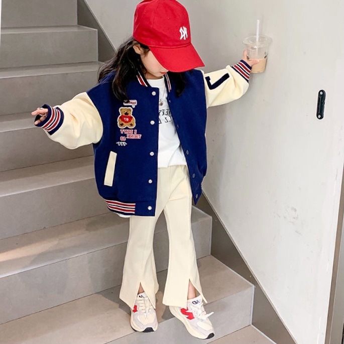 Girls' 2023 autumn new children's clothing children's Korean-style flared pants casual all-matching trousers baby fashionable fashionable pants