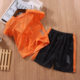 Children's short-sleeved suit running sportswear quick-drying boys and girls summer thin pullover shorts children's clothing two-piece suit