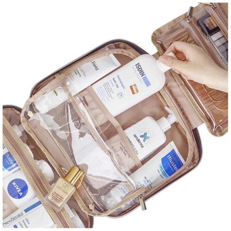 Spot New Cosmetic Bag with Hook Travel Portable Waterproof Cosmetic Handbag Travel Multifunctional Storage Bag