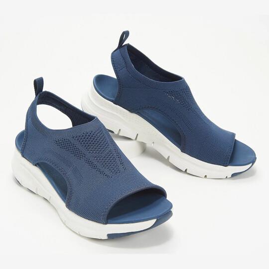 Foreign Trade Shoes 2021 Autumn New Cross-border Sandals Large Size Casual Sports Women's Shoes Flat Fly-knit Fishmouth Shoes for Women