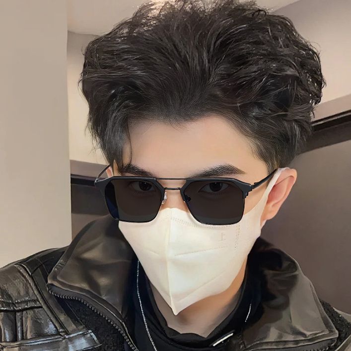 New handsome half-frame myopia glasses sunglasses men's driving with special anti-glare anti-ultraviolet sunglasses tide