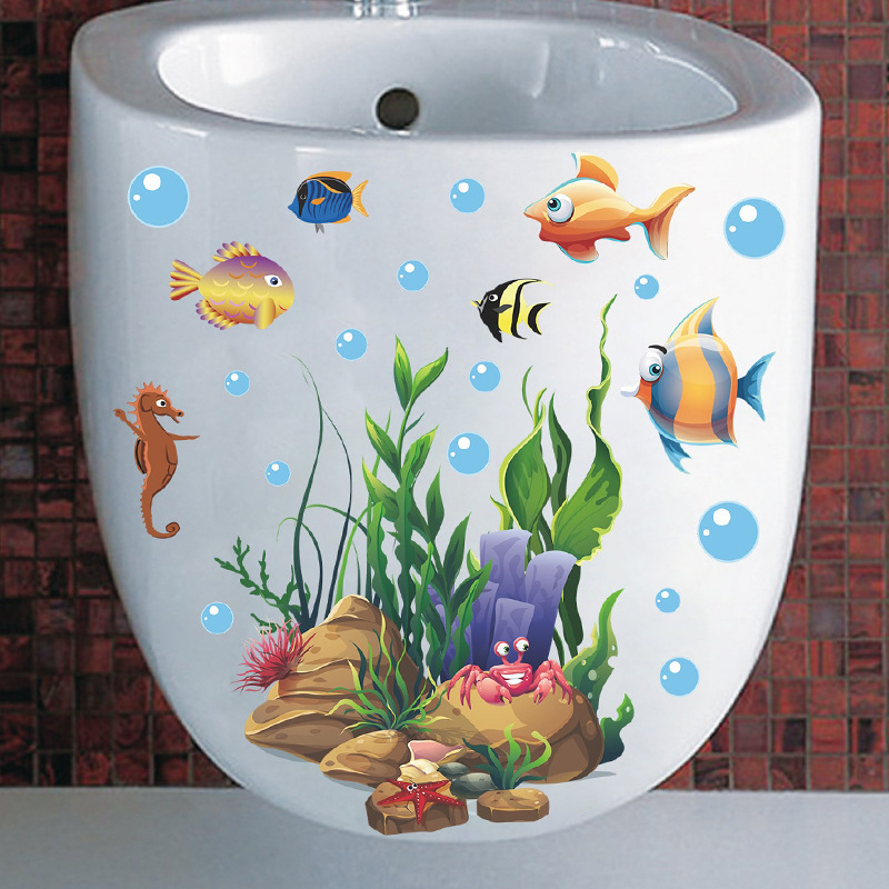 メーカーの外国貿易アニメ海洋生物トイレの家庭装飾壁にシールを貼って、卸売りの国境を越えた|undefined
