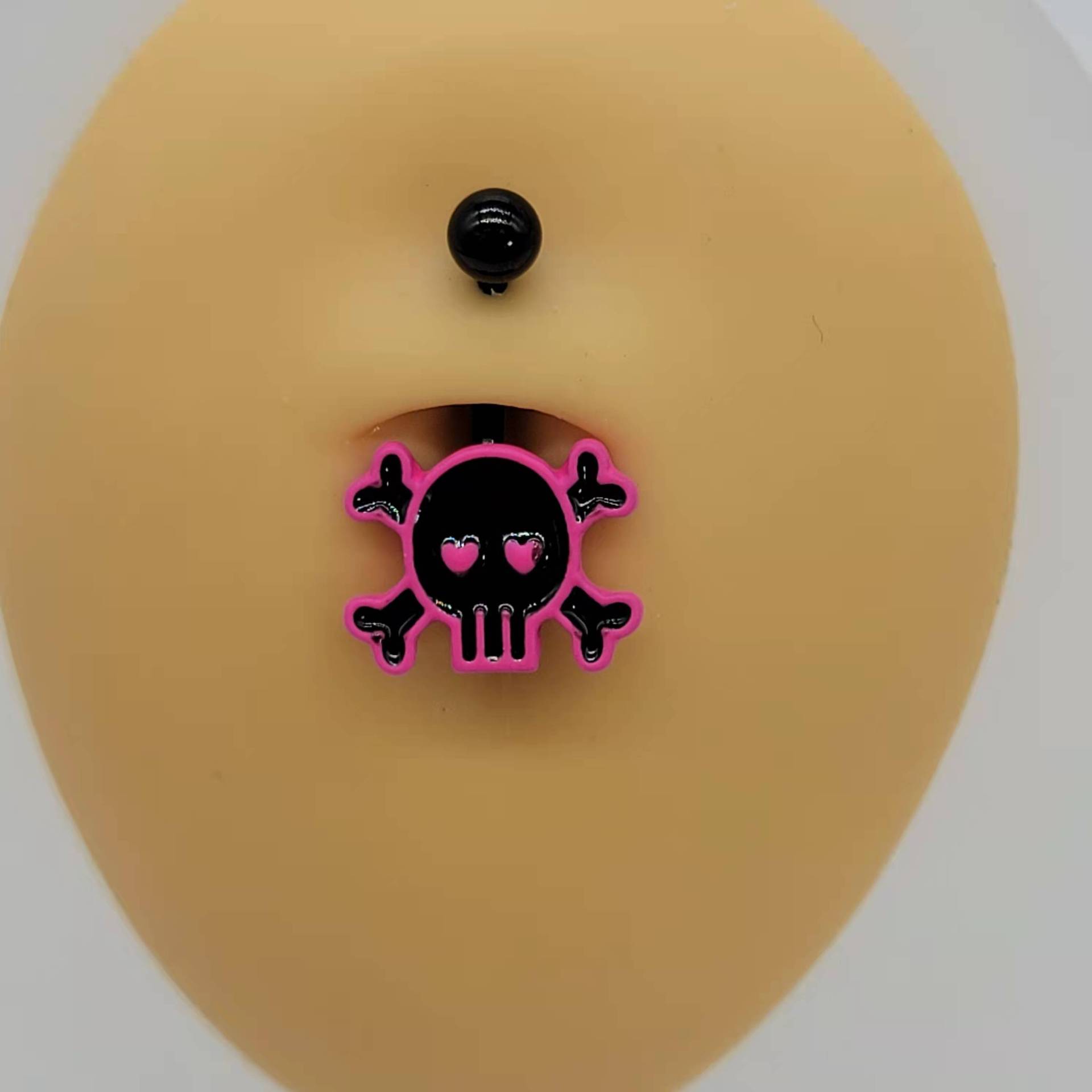 Foreign Trade Amazon AliExpress Skull Pink Rose Gold Belly Button Ring Short Ghost Head Umbilical Ornaments Body Piercing Jewelry