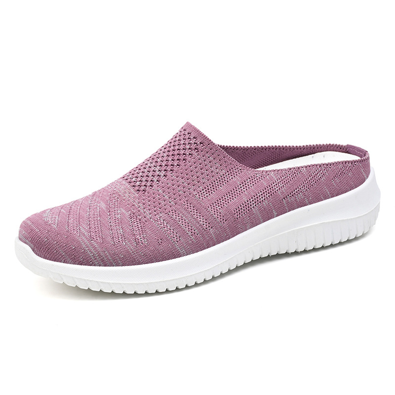 Shoes Women's 2024 New Foreign Trade Women's Shoes Cross-border Large Size Cloth Shoes Breathable Flying Woven Shoes Soft Sole Casual Shoes for Mother
