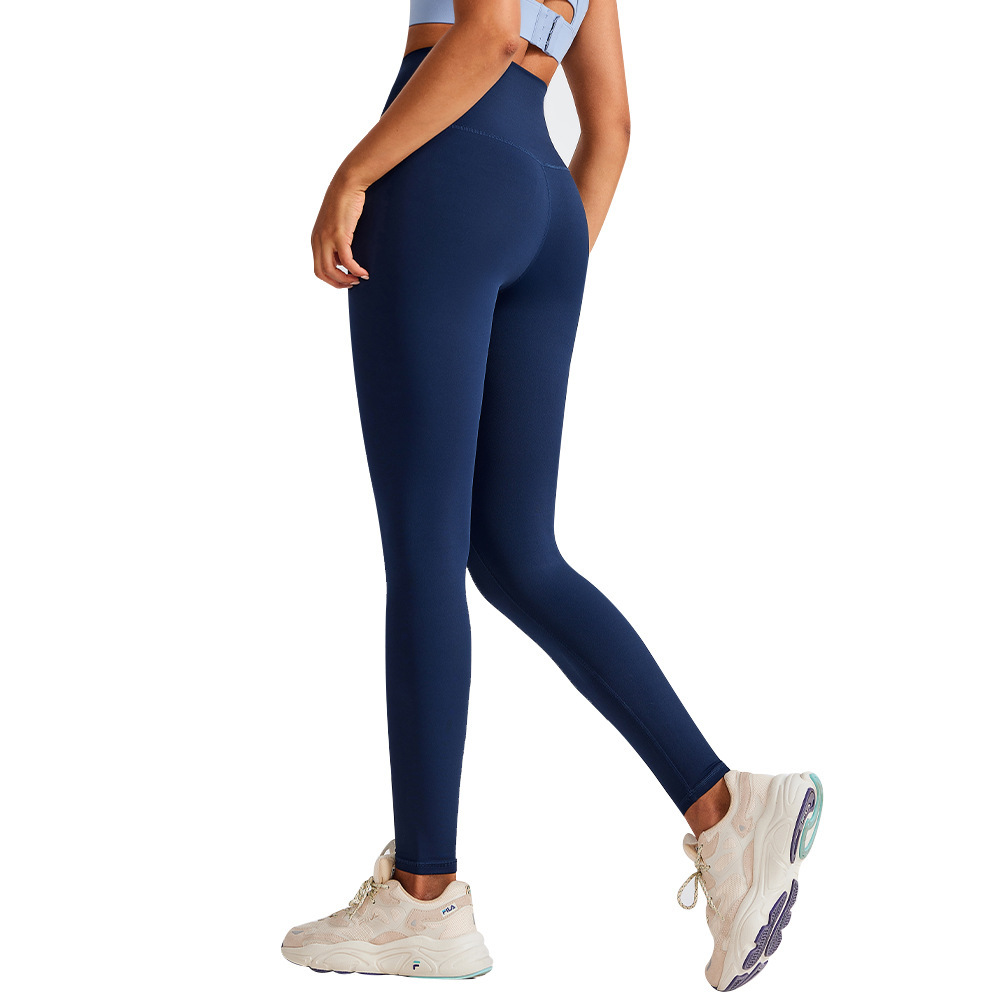 Cross-border yoga pants women's no embarrassment line high waist hip lifting belly contracting quick-drying outer wear plus size fitness sports tights