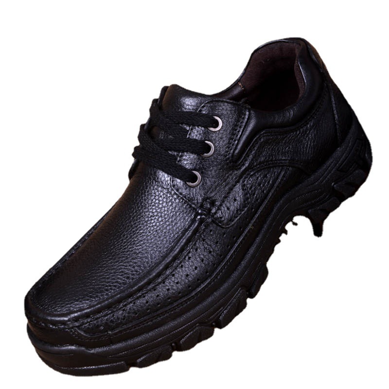Cross-Border Men's shoes business casual leather shoes men's soft bottom non-slip platform dad shoes versatile middle-aged and elderly large size shoes
