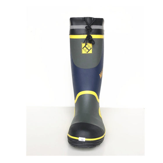 Steel Toe Rain Boots Men's High Rubber Steel Bottom Rain Boots Anti-Smash and Stab-resistant Site Waterproof Shoes Soft Breathable Fashion