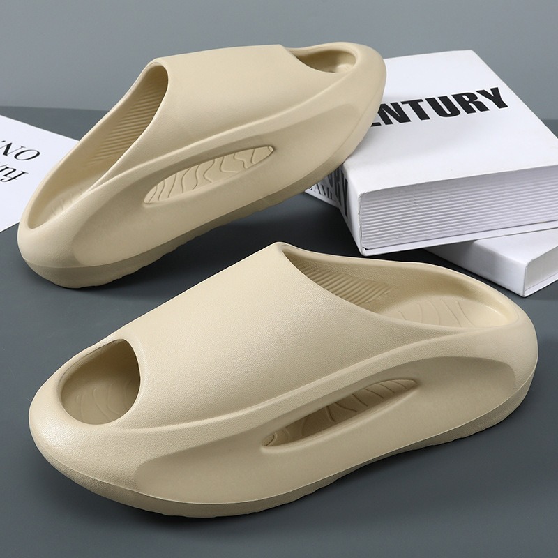 Slip-on slippers men's summer wear fashionable non-slip deodorant outdoor sports soft bottom beach coconut slippers men's