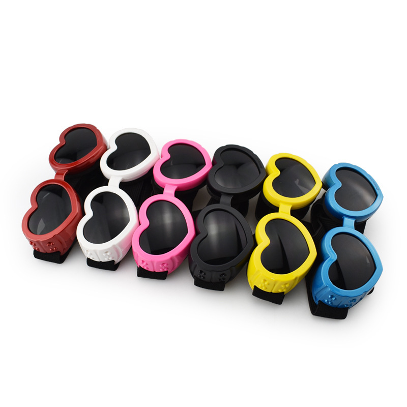 Pet Glasses Love Shape Sunglasses Windproof UV-proof Glasses Small Dog and Cat Universal Accessories Small Love Glasses