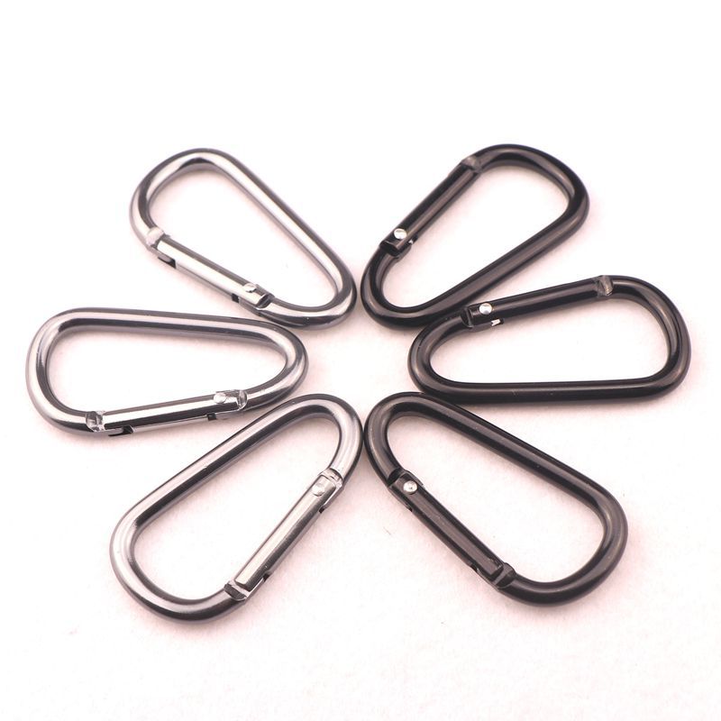 Factory supply No. 6 D bold full gun black mountaineering key chain outdoor buckle fast buckle