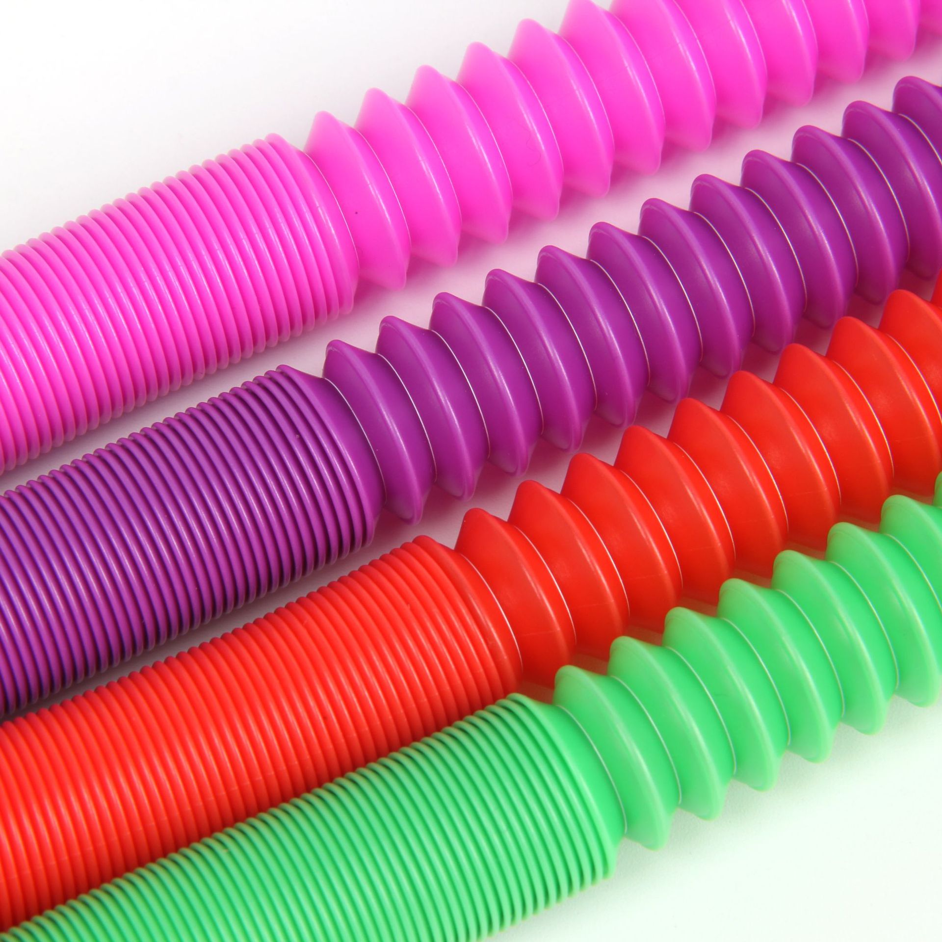Cross-border pop tube colorful stretch plastic tube corrugated decompression tube venting extension tube pressure relief toy wholesale 