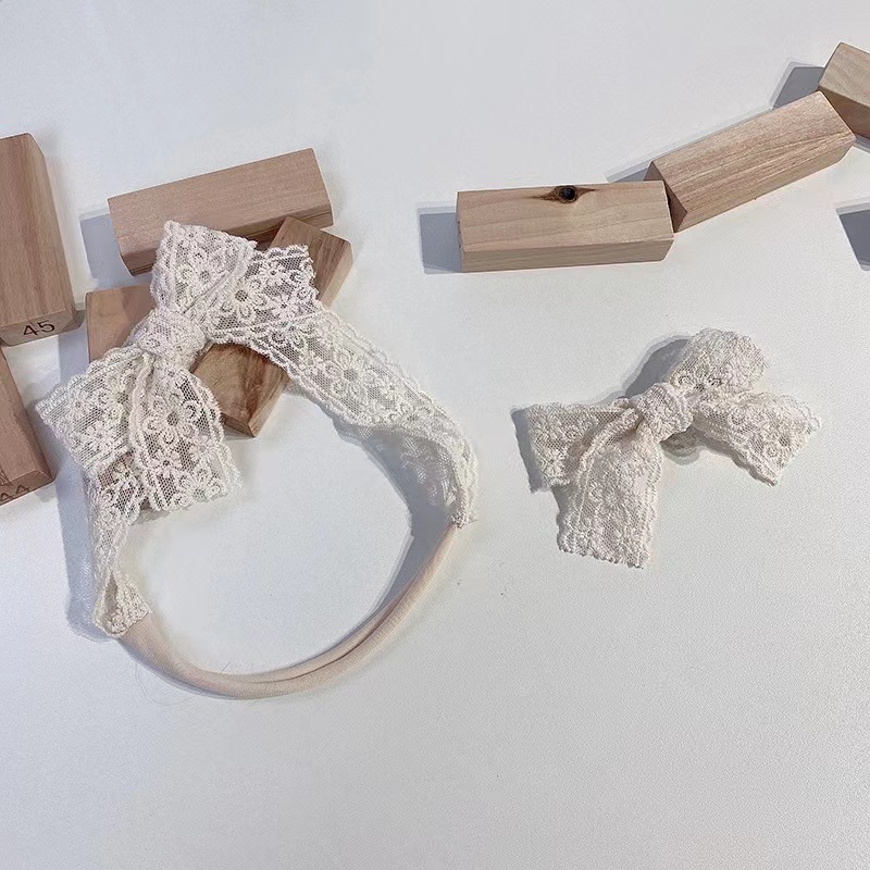 Korean style baby hair band baby girl bow lace headband one month old hundred days Princess headdress