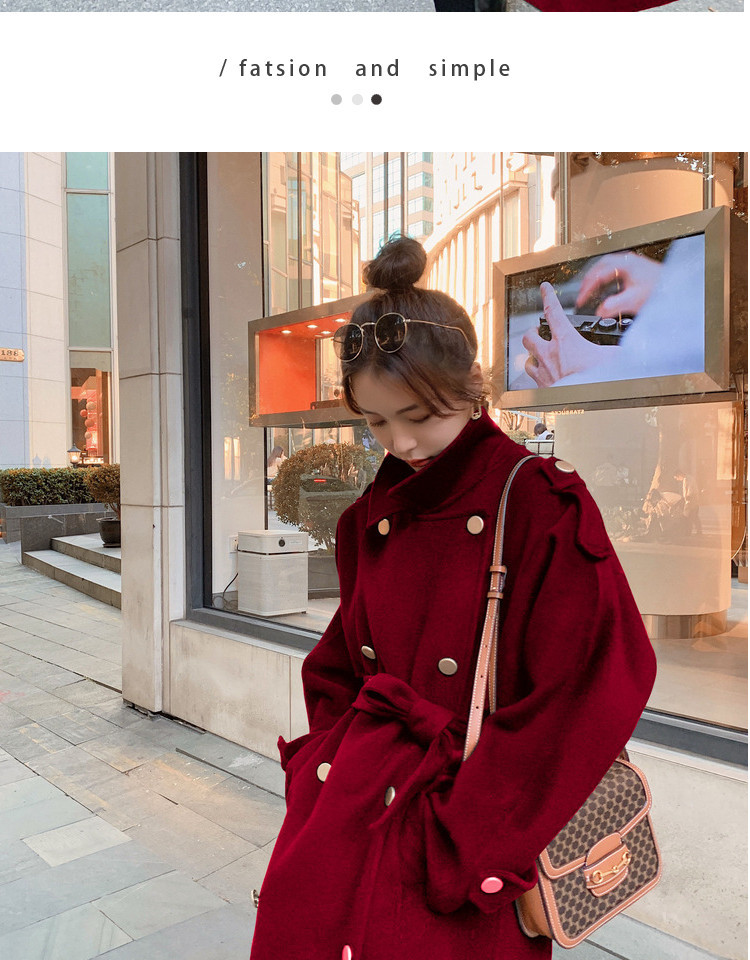2023 Hepburn Wind Coat Women's Winter Thickened Fashionable Elegant Popular Korean Loose Double-breasted Woolen Coat Trendy_voghion.com