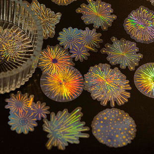 Beautiful day pet stickers fireworks blossoming series romantic fireworks theme Journal decoration materials 20 pieces