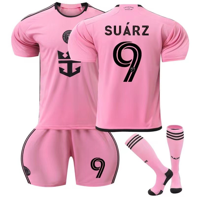 Wholesale Miami Jersey No.10 Messi Home and Away Adult Children's Clothing Football Clothing US Professional League Children's Suit + Socks