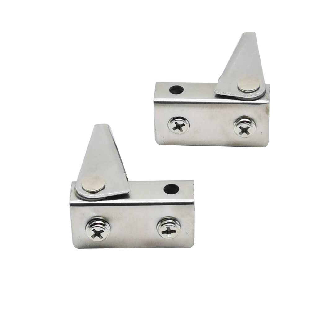 Stainless Steel Glass Clamp Glass Free Hole Upper and Lower Rotating Shaft Hinge Stainless Steel Glass Showcase Door Hinge Accessories
