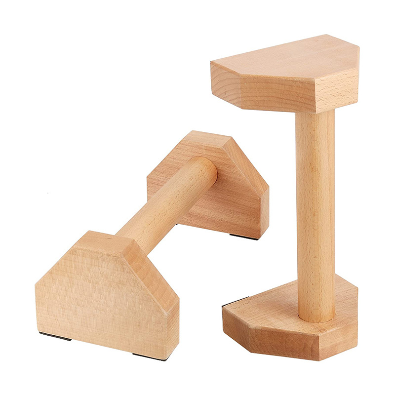Wooden Push-up Bracket Men's Exercise Assistant Solid Wood Russian Stand-up Wooden I-shaped Russian Stand