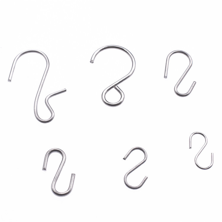 304 stainless steel solid S hook kitchenware bathroom storage hook curtain hook lamp hook multi-purpose S hook