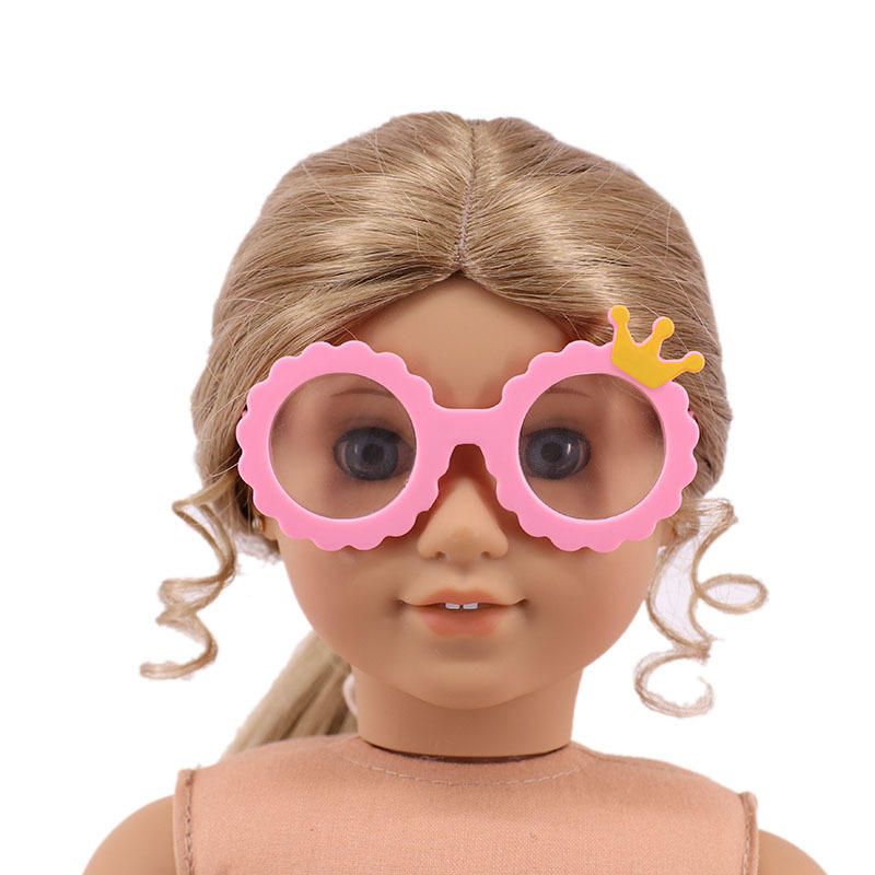 Cross border hot pet glasses 18 inch American girl doll accessories glasses 43cm summer doll crown glasses