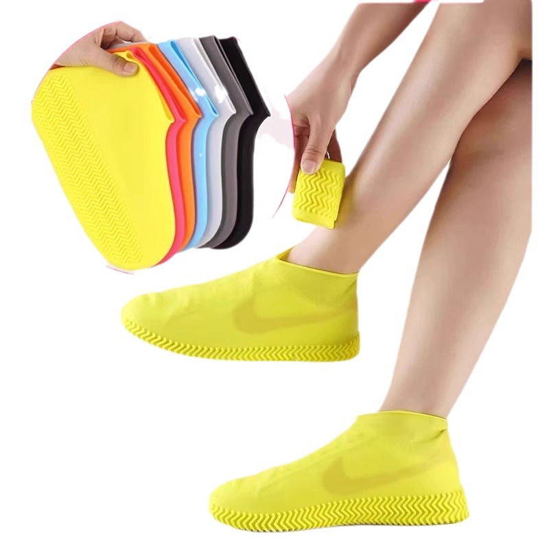 Rain Shoe Cover TPE Waterproof Non-slip Men's and Women's Silicone Rain Shoe Cover Thickened Wear-resistant Bottom Rain Waterproof Foot Cover Rain Shoe
