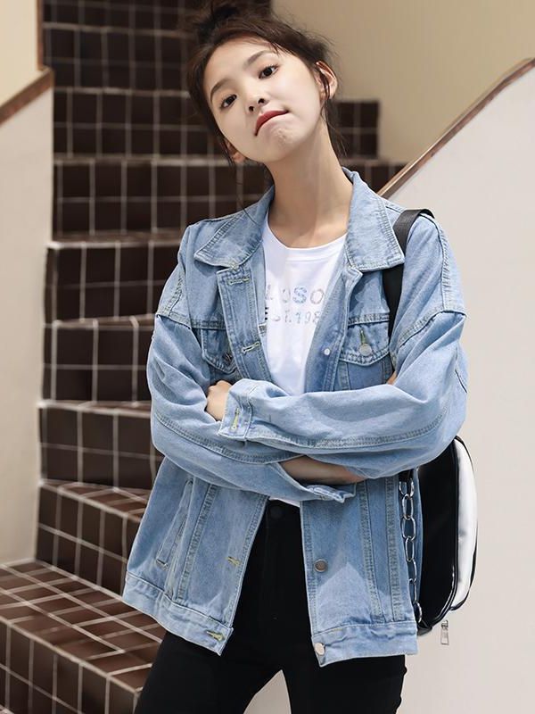 Denim jacket for female students, Korean version  new spring and autumn loose and versatile, small, trendy, Internet celebrity, summer