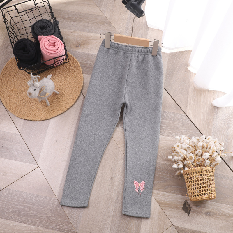Children's leggings fleece-lined thickened women's casual autumn and winter children's clothing 2023 new fashionable outerwear girls' warm pants