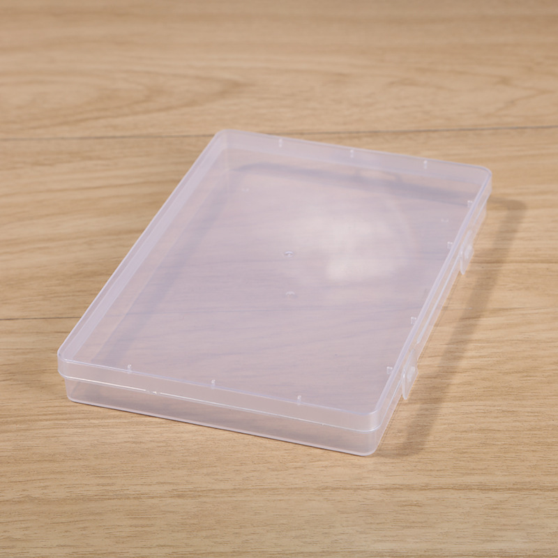 Lid translucent rectangular PP plastic empty box mask packaging box file hardware parts storage box wholesale