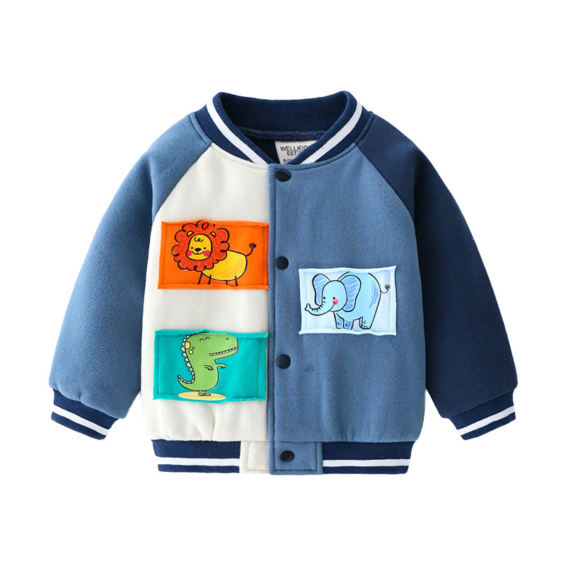 Spring 2023 Korean fashion fleece boys long sleeve children's clothing street cool casual coat crew neck baseball shirt