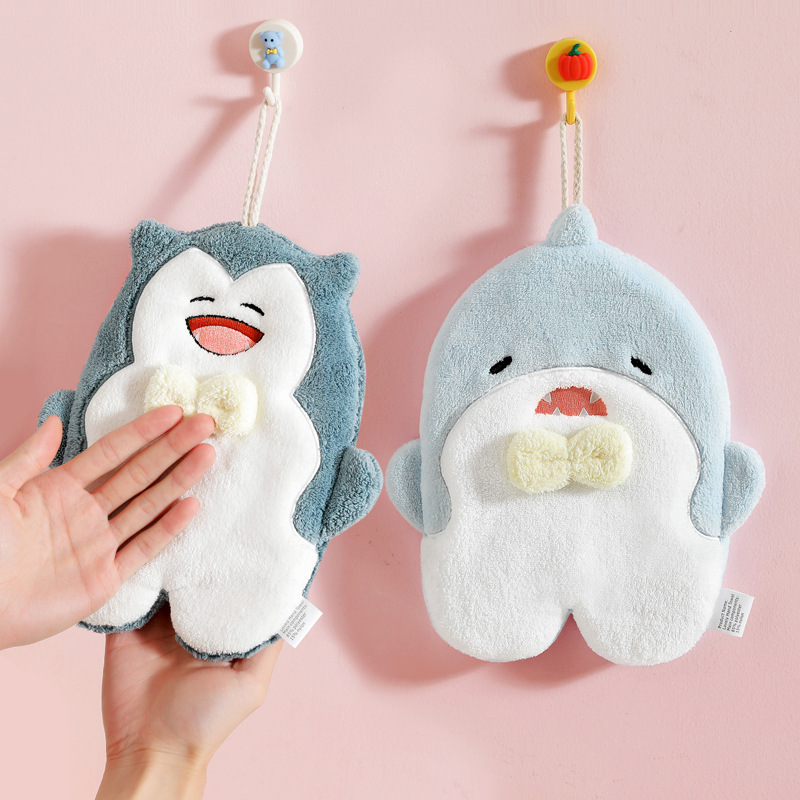 Hand Towel Hanger, Household Children Cute Cartoon Absorbent Hand Towel Bathroom Kitchen Quick Dry Towel Gift