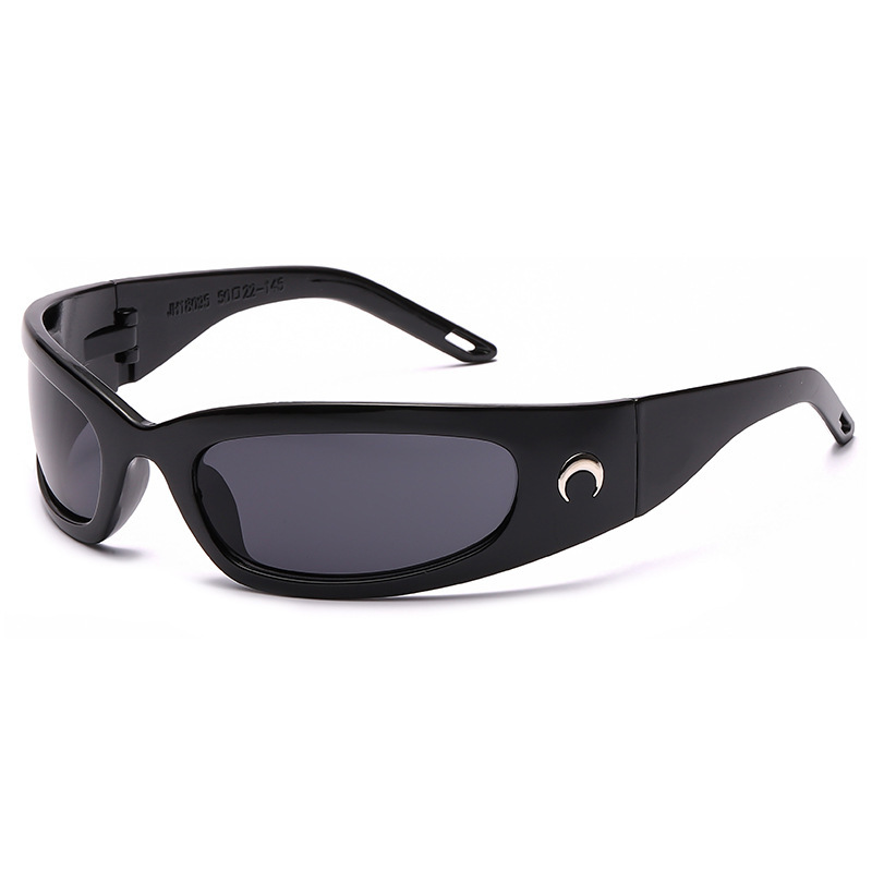 ins Internet Celebrity Spice Girls Fashionable y2k Sunglasses Futuristic Didi Hip Hop Millennium Wind Moon Crescent Moon Sunglasses Tide