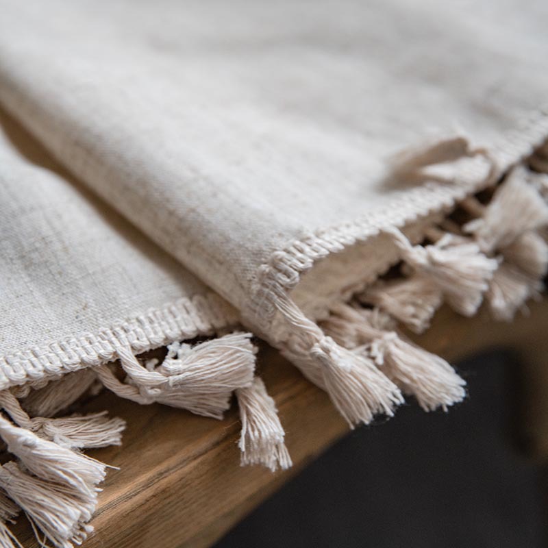 Cloth dad curtain American simple solid color bamboo linen bedroom living room shading sound insulation bay window finished wholesale