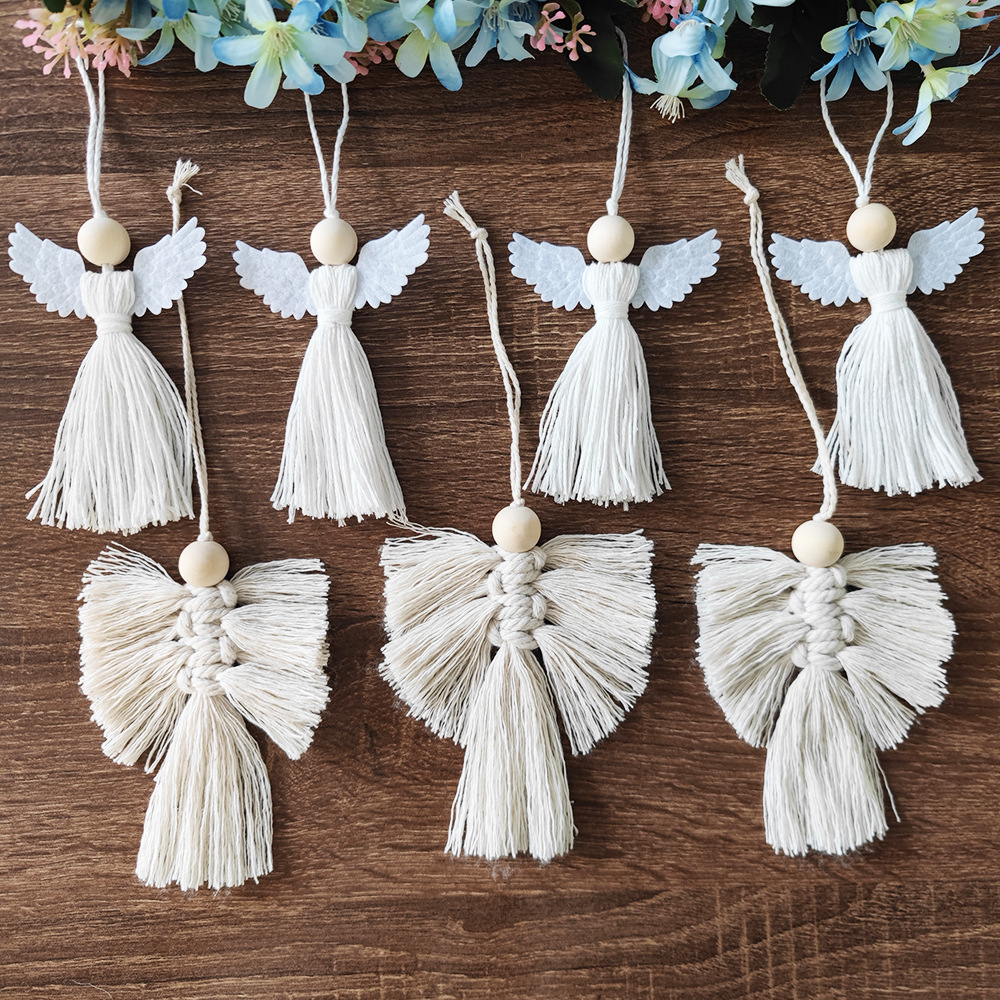 G114 hand woven little angel pendant home decoration wall hanging source factory