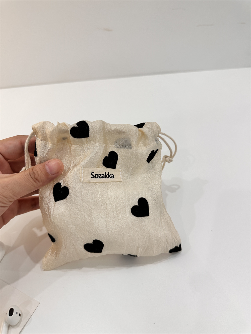 36252 Champagne Love Bundle Pocket Drawstring Small Object Storage Bag Cloth Bag Student Sundries Portable Wash Bag