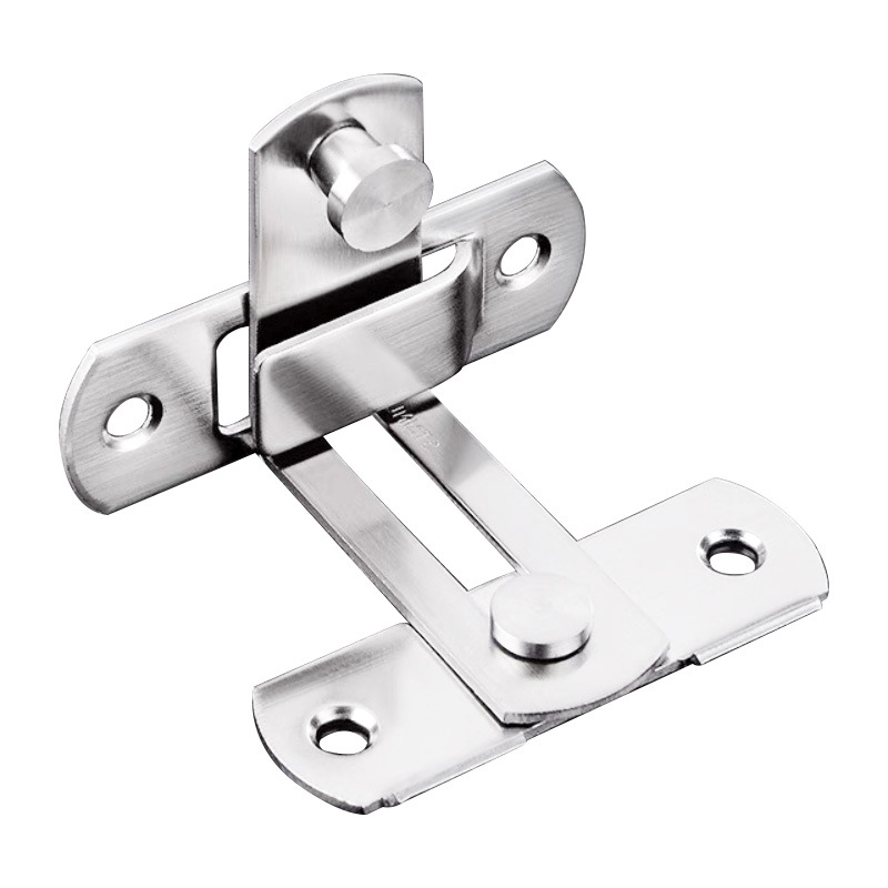 Punching punch-free 90-degree door buckle right angle lock sliding door sliding door latch door lock stainless steel buckle door bolt